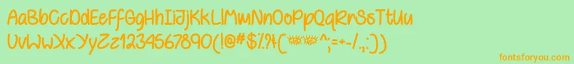 BehindVioletEyesOtf Font – Orange Fonts on Green Background