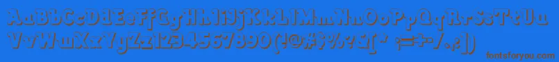 Fonte Lackawannaweednf – fontes marrons em um fundo azul