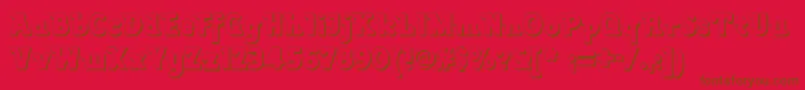 Lackawannaweednf-Schriftart – Braune Schriften auf rotem Hintergrund