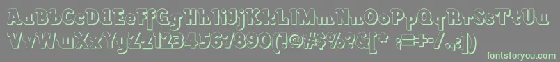フォントLackawannaweednf – 灰色の背景に緑のフォント