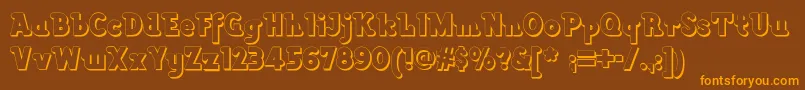 Lackawannaweednf Font – Orange Fonts on Brown Background
