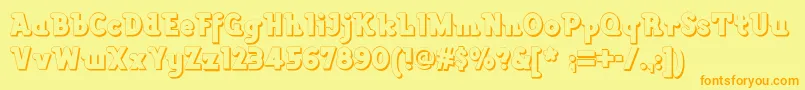 Lackawannaweednf-Schriftart – Orangefarbene Schriften auf gelbem Hintergrund