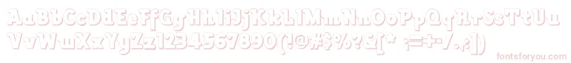 フォントLackawannaweednf – 白い背景にピンクのフォント