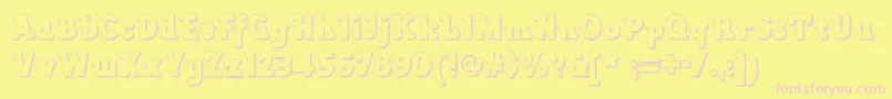Lackawannaweednf-fontti – vaaleanpunaiset fontit keltaisella taustalla