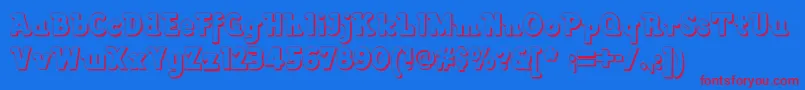 Шрифт Lackawannaweednf – красные шрифты на синем фоне