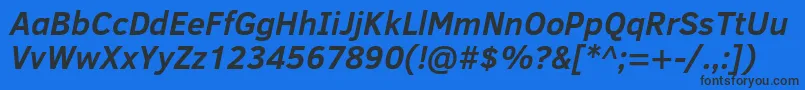 ClearSansBoldItalic Font – Black Fonts on Blue Background