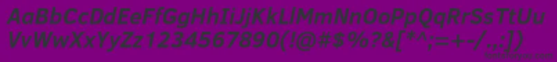 ClearSansBoldItalic-fontti – mustat fontit violetilla taustalla