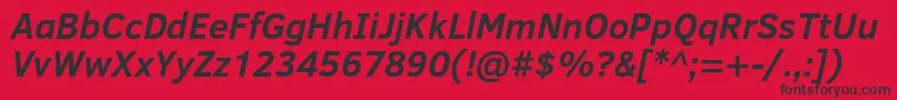 ClearSansBoldItalic Font – Black Fonts on Red Background