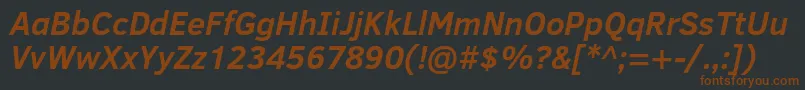 Шрифт ClearSansBoldItalic – коричневые шрифты на чёрном фоне