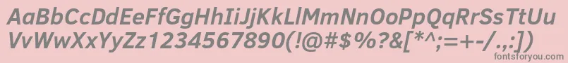 ClearSansBoldItalic Font – Gray Fonts on Pink Background