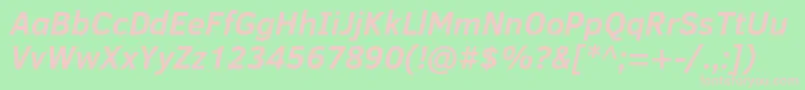 ClearSansBoldItalic Font – Pink Fonts on Green Background