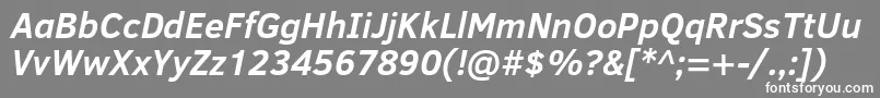 フォントClearSansBoldItalic – 灰色の背景に白い文字