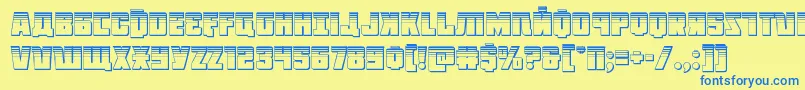 Octoberguardplat Font – Blue Fonts on Yellow Background
