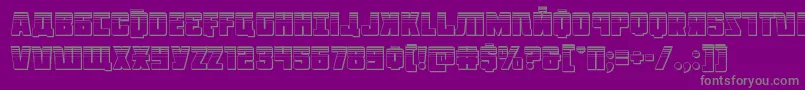 Octoberguardplat-Schriftart – Graue Schriften auf violettem Hintergrund