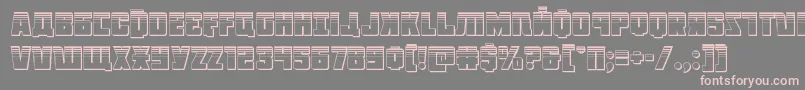 フォントOctoberguardplat – 灰色の背景にピンクのフォント
