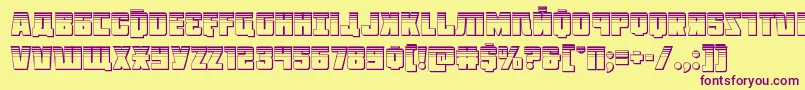 Octoberguardplat Font – Purple Fonts on Yellow Background