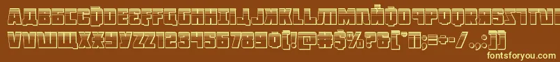 Octoberguardplat-fontti – keltaiset fontit ruskealla taustalla