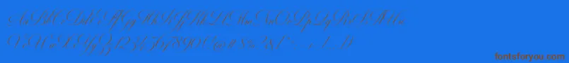 MiltonTwoBold-Schriftart – Braune Schriften auf blauem Hintergrund