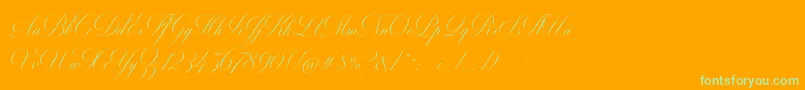 MiltonTwoBold-fontti – vihreät fontit oranssilla taustalla
