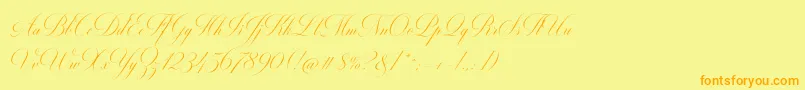 MiltonTwoBold-Schriftart – Orangefarbene Schriften auf gelbem Hintergrund