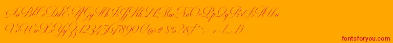 MiltonTwoBold Font – Red Fonts on Orange Background
