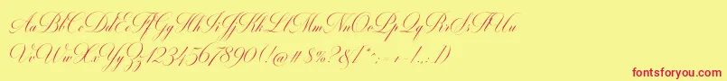 MiltonTwoBold Font – Red Fonts on Yellow Background