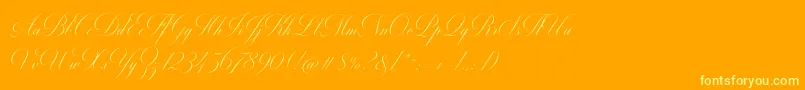 MiltonTwoBold-Schriftart – Gelbe Schriften auf orangefarbenem Hintergrund