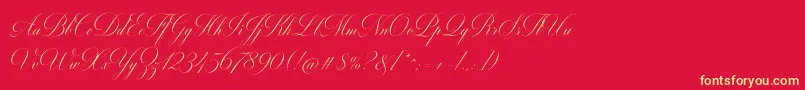 フォントMiltonTwoBold – 黄色の文字、赤い背景