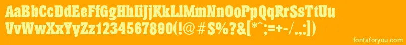 HeliumserialHeavyRegular Font – Yellow Fonts on Orange Background