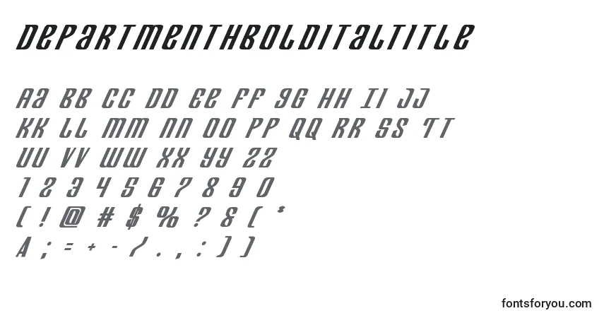 Шрифт Departmenthbolditaltitle – алфавит, цифры, специальные символы