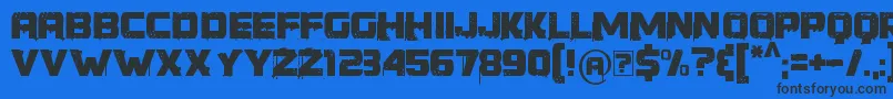 YoungerThanMe Font – Black Fonts on Blue Background