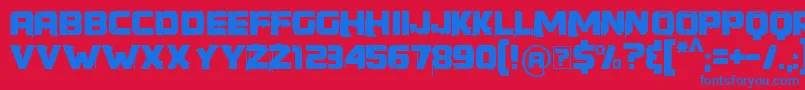 YoungerThanMe Font – Blue Fonts on Red Background