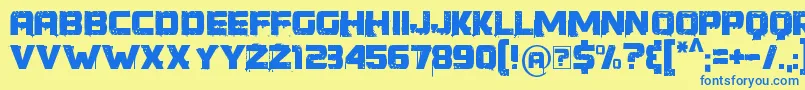 YoungerThanMe Font – Blue Fonts on Yellow Background