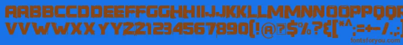 YoungerThanMe Font – Brown Fonts on Blue Background