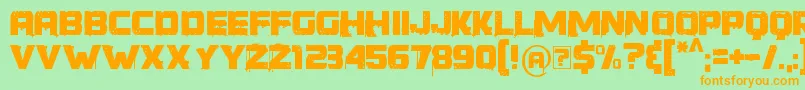 YoungerThanMe Font – Orange Fonts on Green Background