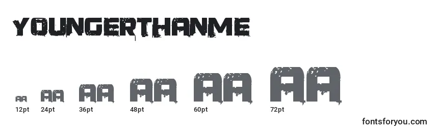YoungerThanMe Font Sizes