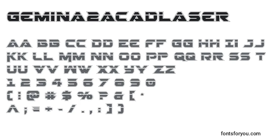 Czcionka Gemina2acadlaser – alfabet, cyfry, specjalne znaki