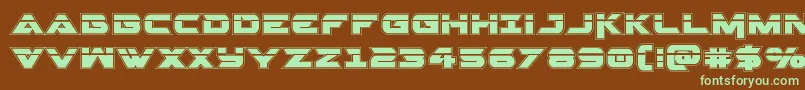 Gemina2acadlaser-fontti – vihreät fontit ruskealla taustalla