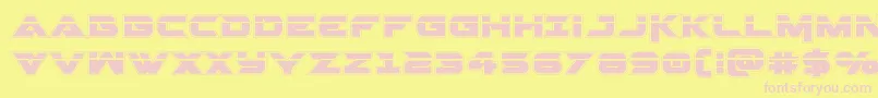 Gemina2acadlaser-fontti – vaaleanpunaiset fontit keltaisella taustalla