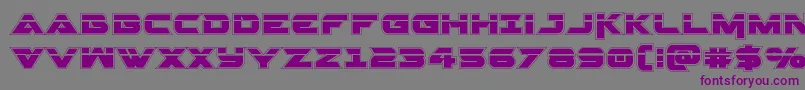 フォントGemina2acadlaser – 紫色のフォント、灰色の背景