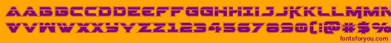 Gemina2acadlaser-fontti – violetit fontit oranssilla taustalla