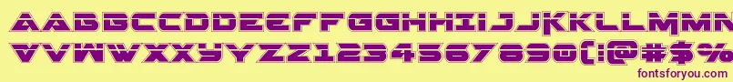 Gemina2acadlaser Font – Purple Fonts on Yellow Background