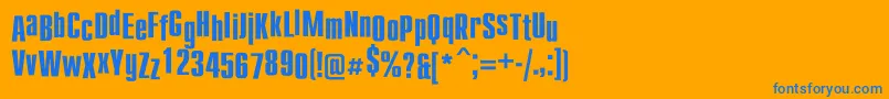 Compactdancec Font – Blue Fonts on Orange Background