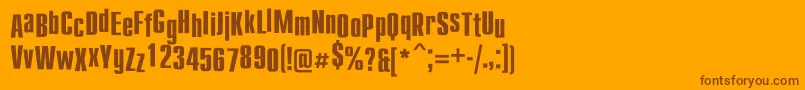 Compactdancec Font – Brown Fonts on Orange Background