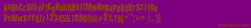Compactdancec-fontti – ruskeat fontit violetilla taustalla
