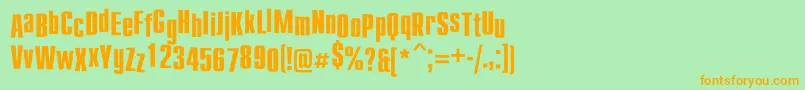 Compactdancec Font – Orange Fonts on Green Background