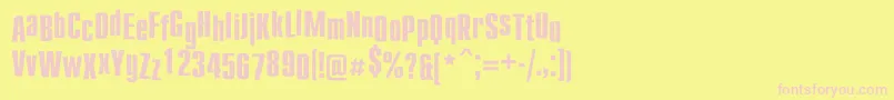 Compactdancec-fontti – vaaleanpunaiset fontit keltaisella taustalla