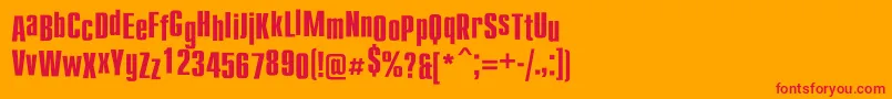 Compactdancec Font – Red Fonts on Orange Background