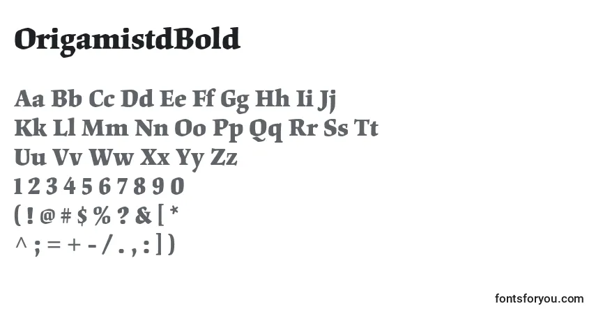 Schriftart OrigamistdBold – Alphabet, Zahlen, spezielle Symbole