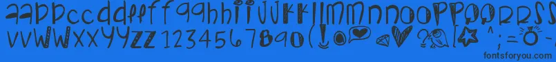 フォントCoralglow – 黒い文字の青い背景